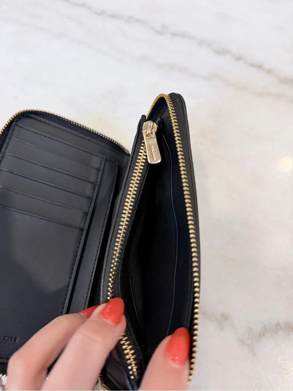 Black Coach Medium Zip ID Wallet